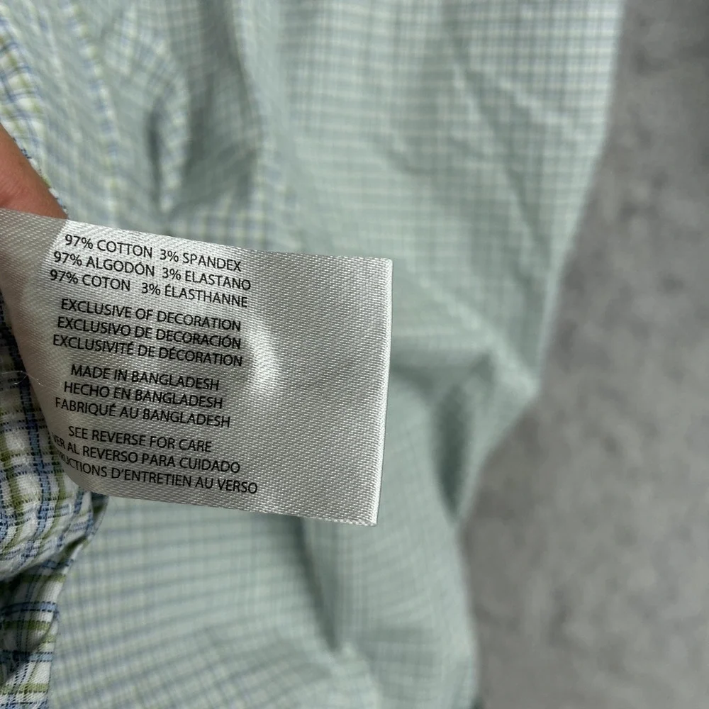Banana Republic Men's L Slim Fit Gingham Check Long Sleeve Dress Shirt